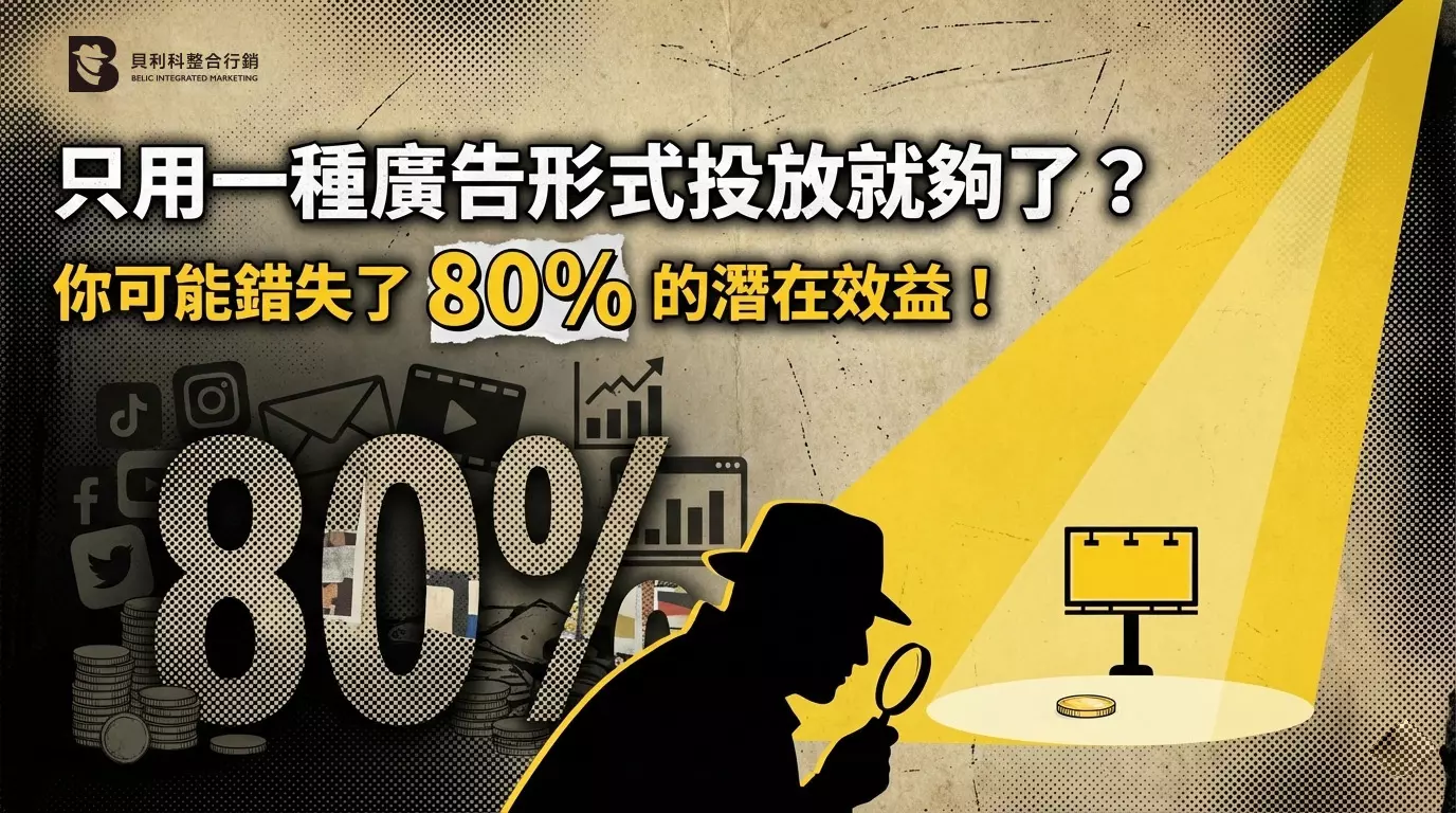 只用一種廣告形式投放就夠了？你可能錯失80%的潛在效益！